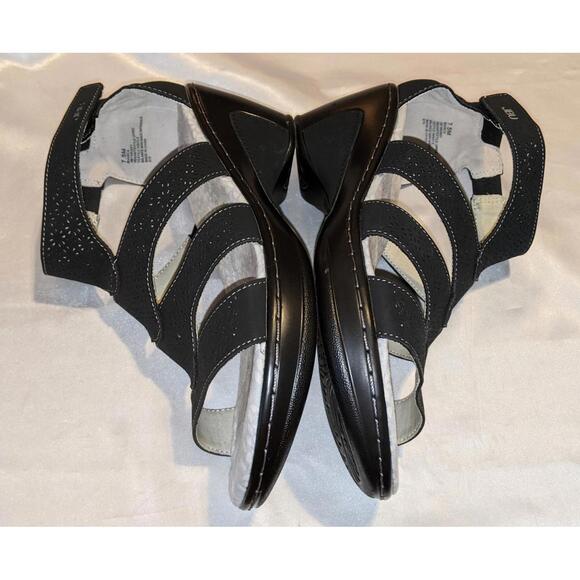 JBU by Jambu Women's Bianca Wedge Sandals Black Memory Foam Comfort Size 7.5 M - Picture 6 of 8